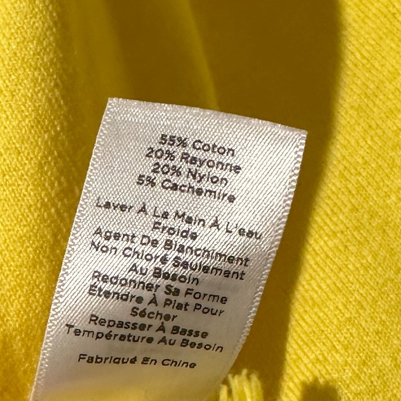 Talbots Yellow Long Sleeve Fringe Sweater - Picture 4 of 5